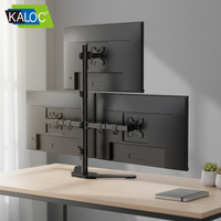 Support de bureau triple moniteur KALOC DW230-T à prix de gros, bras réglables en hauteur pour trois écrans de 17 à 27 pouces avec montage VESA