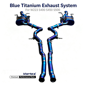 Sistema de escape Vortex Racing Burnt Blue Titanium para Mercedes W223 Clase S, piezas de mejora de sonido. - Product Image 1