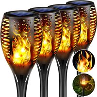 Lampes solaires d'extérieur à effet de flamme vacillante, LED étanches pour la décoration du jardin et du patio, alimentation électrique, corps en plastique