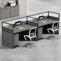 Bureau d'ordinateur ergonomique en bois moderne JINS, poste de travail écologique pour villa, bureau, 4-6-8 personnes, position combinée, écran partitionné
