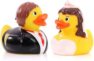 Paperella di Gomma Personalizzata per Matrimonio, Divertente Giocattolo Galleggiante in Vinile 7-8 Cm, Sposi per Regalo Bambini, Giocattolo Qiyu - Product Image 4