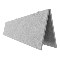 Panneau acoustique suspendu en forme de V en fibre de polyester PET gris clair pour la réduction du bruit dans les bureaux et les studios