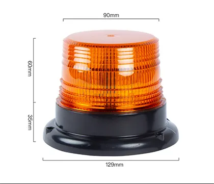 ไฟสัญญาณกระพริบ LED แรงดันไฟฟ้า DC 12,สีเหลืองอำพันพร้อมปลั๊กที่จุดบุหรี่