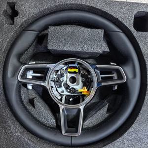 Volante de Cuero Personalizado para Porsche Cayman 911 718 987 970 958 997 Panamera <span class=keywords><strong>Macan</strong></span> Cayenne, Accesorios para Automóviles - Product Image 1