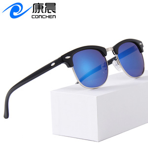 Gafas de sol unisex Conchen negras con montura de metal y PC, protección UV400 para el sol, pesca, excursiones y moda. - Product Image 3