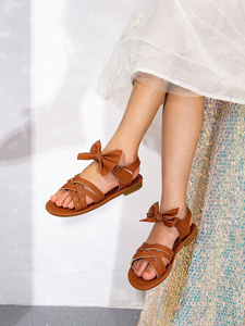 Sandales plates d'été pour filles, style romain, confortables, respirantes et légères, pour la plage. - Product Image 2