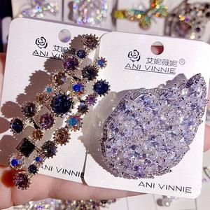 高級スーパースパークリングミックスフルジルコンブライダルクリスタルバタフライパールブローチ女性用パーティーウェディングジュエリー卸売 - Product Image 2