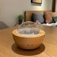 Smart Glass Cover and Wooden Base Essential Oil Diffuser