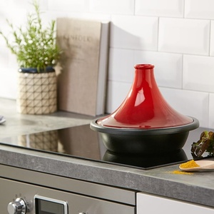 Marmite à <span class=keywords><strong>tajine</strong></span> marocaine <span class=keywords><strong>en</strong></span> <span class=keywords><strong>fonte</strong></span> <span class=keywords><strong>émaillée</strong></span> Marmite à <span class=keywords><strong>tajine</strong></span> résistante aux rayures, marmite à <span class=keywords><strong>tajine</strong></span> marocaine pour la cuisson, couvercle <span class=keywords><strong>en</strong></span> forme de cône - Product Image 3