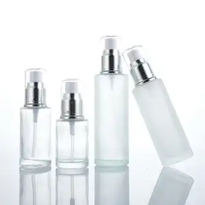 Vaporisateur en verre dépoli vide écologique pour les soins de la peau 30ml 100ml bouteille de lotion en verre à pompe cosmétique emballage de soins de la peau
