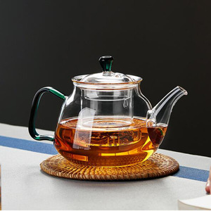 Tetera de vidrio transparente redonda con tapa con filtro para el juego de preparación de té Gongfu - Product Image 5