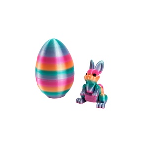 Ensemble d'œufs de lapin en verre imprimés en 3D, thème animal, décoration de Pâques, cadeau de maternité - Product Image 5