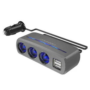 Fabriek Direct Dc 12V Triple Socket 3 Way Usb-poort Sigarettenaansteker Splitter Sigaret Case Met Usb Lichter