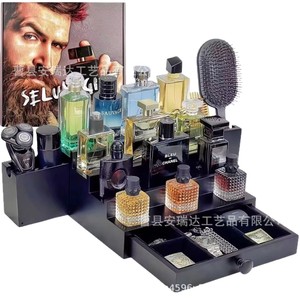 Multi Tiered Desktop <b>Storage</b> <b>Box</b> With <b>Drawers</b> And Hidden Tiers For Perfume Cosmetics Organizer Rectangle Standing Type - Product Image 1