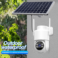 Cámara de Seguridad Inalámbrica PTZ con Energía Solar para Exteriores, con Detección de Movimiento PIR y Audio Bidireccional para Electrodomésticos