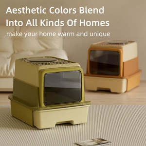 Caja <span class=keywords><strong>de</strong></span> <span class=keywords><strong>arena</strong></span> plegable cerrada <span class=keywords><strong>para</strong></span> <span class=keywords><strong>gatos</strong></span> con tapa, entrada superior, inodoro grande a prueba <span class=keywords><strong>de</strong></span> salpicaduras <span class=keywords><strong>para</strong></span> <span class=keywords><strong>gatos</strong></span> con pala <span class=keywords><strong>para</strong></span> cajón <span class=keywords><strong>de</strong></span> <span class=keywords><strong>arena</strong></span> <span class=keywords><strong>para</strong></span> <span class=keywords><strong>gatos</strong></span> - Product Image 2