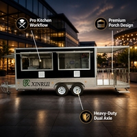 Camion de restauration mobile personnalisé AU NZ avec fumoir BBQ, grill, véranda, cuisine complète et service de traiteur extérieur 5,8m