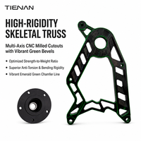 Plaque triangulaire CNC pour trottinette Giorno, découpes fraisées multi-axes, amélioration de la rigidité anti-torsion, noir et vert
