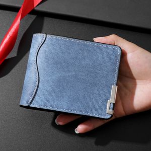 2026 New Factory Wholesale Frosted Leather <b>Men</b> <b>Wallet</b> Short Bifold Wear Resistant Casual <b>Mens</b> <b>Wallets</b> - Product Image 3