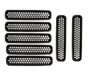 Sdesi 7 pièces inserts en maille de calandre noire Clip-in protège-calandre en nid d'abeille pour 1997-2006 <span class=keywords><strong>Jeep</strong></span> <span class=keywords><strong>Wrangler</strong></span> <span class=keywords><strong>TJ</strong></span> & Unlimited - Product Image 6