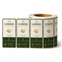 Étiquettes personnalisées pour huile d'olive extra vierge, autocollantes, dorées métallisées, imperméables, pour emballage alimentaire, impression d'étiquettes en rouleau pour bouteilles
