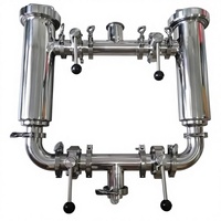 Filtre de pipeline sanitaire personnalisé en acier inoxydable, droit ou coudé, duplex, pour l'industrie du jus, du lait, du vin et des liquides