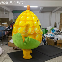 Costume gonflable personnalisé de maïs en peluche courte, motif pois de dessin animé, pour événements extérieurs, défilés et publicité, avec souffleur d'air inclus