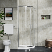 Paroi de douche coulissante silencieuse à installation facile, profil chromé imprimé 4 mm, réglable