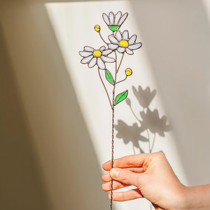 For for Glass Daisy Home Decoration Colored Glass Flower Suncatcher Rustic European Style Custom Ornament for Wedding