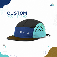Gorra Suave de Nailon Personalizada DYMF para Camping, Gorra de 5 Paneles para Correr con Logotipo Bordado 3D, Gorra de Campamento Perforada de Poliéster Impermeable