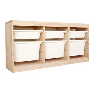 Juego de Muebles Infantiles de Madera <span class=keywords><strong>para</strong></span> Habitación Infantil, Baúl y Armario de Almacenamiento de Juguetes, Librería y Armario <span class=keywords><strong>para</strong></span> <span class=keywords><strong>Niñas</strong></span> - Product Image 1