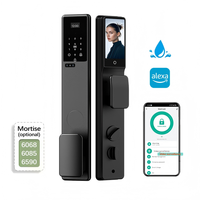 Caméra de sécurité intelligente Tuya WiFi multi-couleurs avec interphone vidéo 3D et serrure de porte intelligente pour portes en bois