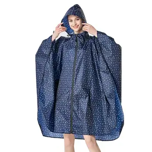 Customized Outdoor Poncho Adult Men Women Backpack Polyester Raincoat Fashion Waterproof Raincoat waterproof zipper