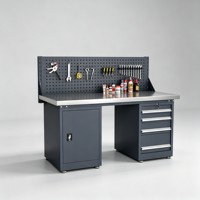 Système de plancher de travail modulaire robuste pour garage avec armoire à outils pour la réparation automobile