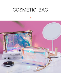 Sac de maquillage personnalisable en TPU, portable, multifonction, résistant à l'eau, avec poignée souple et fermeture éclair, grande capacité - Product Image 6