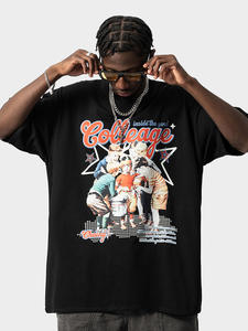 T-shirts décontractés pour hommes en polyester/coton tricoté surdimensionnés, personnalisés avec logo, vente en gros à prix réduit - Product Image 4