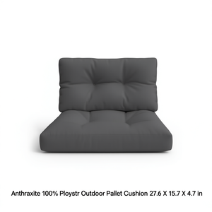 Cojín para Paletas de Exterior Color Antracita, 27.6 x 15.7 x 4.7 Pulgadas, Poliéster Resistente al Agua, para Todas las Estaciones - Product Image 1