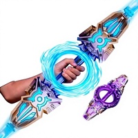 Sabre laser rétractable double lame rotative style Douyin, avec lumières colorées et lame tournante, jouet épée laser cool en polyester