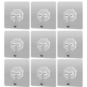Perforation-free and Traceless <b>Hooks</b> Wall Transparent Adhesive <b>Hooks</b> Strong Load-bearing Bathroom and <b>Kitchen</b> Adhesive <b>Hooks</b> - Product Image 1