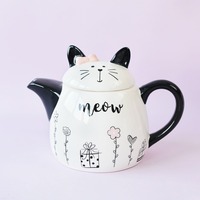 Pot en céramique chat mignon, étanche, compatible micro-ondes, design peint à la main, moderne et minimaliste, pour ranger bonbons et snacks
