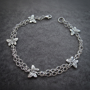 Pulsera de Plata de Ley 925 con Mariposa - Joyería Delicada con Cadena para Mujeres y Niñas, Clásica y Elegante, Certificada por Terceros, para Bodas - Product Image 3