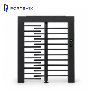 Torniquete Cuadrado de Altura Completa con Recubrimiento de Polvo Negro, Puerta de Seguridad Anti-Escalada con Código RFID y QR para Fábricas, Construcción y Comunidades - Product Image 1