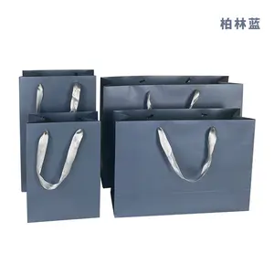 Wholesale Luxury Custom Printed Kraft Handle Paper Bag Recyclable Retail Packaging Clothing Shoes Fur Gifts Brand Logo Carton