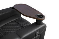 Fauteuil de cinéma électrique VIP en cuir véritable LEADCOM LS-816 Zero Wall avec table-bac inclinable, design moderne, mobilier de théâtre