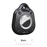 Housse de protection étanche en TPU et PC rigide effet fibre de carbone anti-perte pour AirTag avec porte-clés