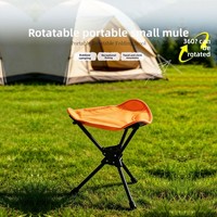 Tabouret triangulaire pliable ultra-léger et compact en acier à haute teneur en carbone, pivotant à 360°, pour l'extérieur, avec tissu Oxford doux et résistant