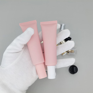30ml Pink Eye Care Cosmetic Packaging PE <b>Plastic</b> Drop Squeeze Repair Gel Container Skin Serum Eye Cream <b>Tube</b> with PETG Nozzle - Product Image 1