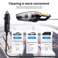 Aspirateur de voiture électrique haute puissance 12V, filaire, aspirateur à main mini, 5 embouts, matériau ABS, nettoyage intérieur de la voiture