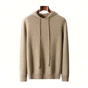 Automne et hiver hommes laine à capuche Logo personnalisé chaud haute qualité cachemire tricot épais col rond hommes chaud décontracté laine à capuche - Product Image 1