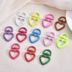 Heart Shape Bag <b>Clips</b> Zinc Alloy Detachable Keychain Accessories Novelty Portable Multi Color 1.9in Length - Product Image 1